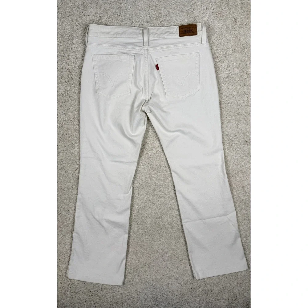 LEVI'S Women's 545 Low Rise Boot Cut White Denim Jeans Sz 8M (30x28) #1439
